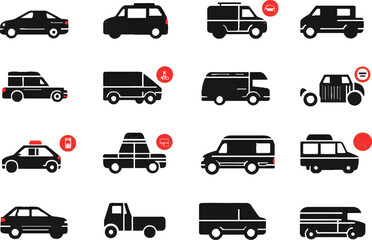 Vector illustration of deferent type car set
