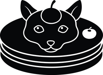  animal face pancakes with fruits and syrup.