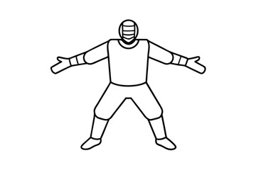 Continuous line drawing of goalkeeper