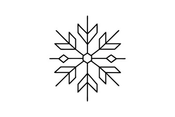 Continuous line drawing of gold snowflake