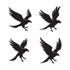 Hawk Diving Down With Sharp Talons Silhouette
