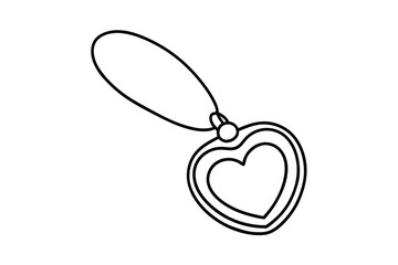 Continuous line drawing of silver locket