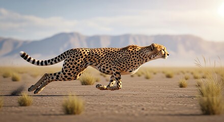 Obraz premium Cheetah Running Fast Wildlife Safari Adventure