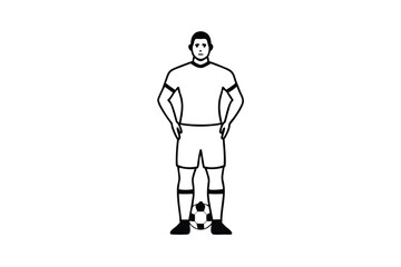 Continuous line drawing of soccer player