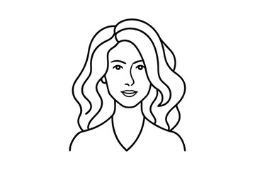 Continuous line drawing of woman