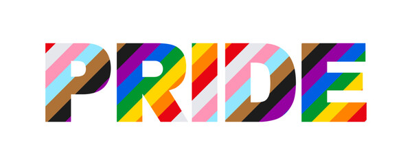 Obraz premium LGBT pride banner with rainbow text. Pride Month event