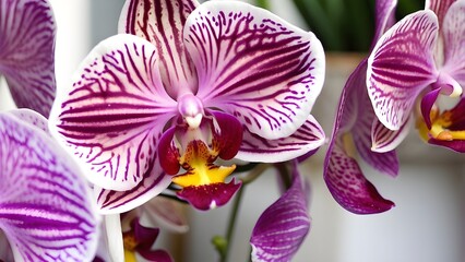 purple orchid on black background