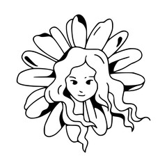 nature spirit : girl's face in a flower