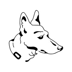 loyal dog side view sketch