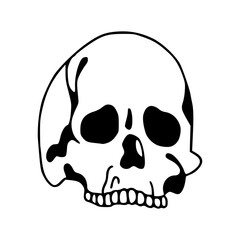funny doodle Halloween skull