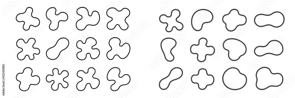 Poster various abstract shapes on a clean background ideal for creative design or art projects in digital f