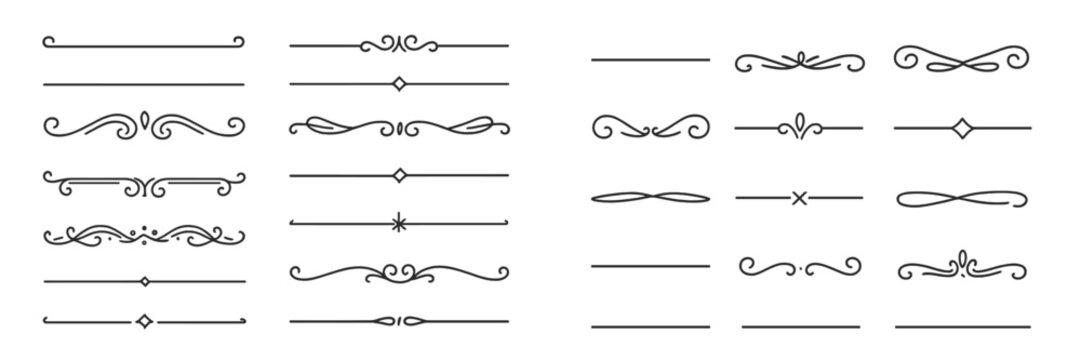 Elegant decorative dividers in various styles for design projects showcasing artistic flair and versatility