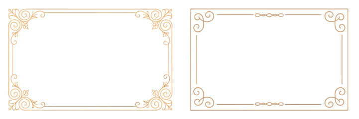 Elegant decorative frames in a minimalist style for design and artistic purposes