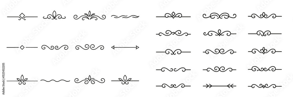 Poster decorative design elements for graphic design and artistic projects in various styles and shapes