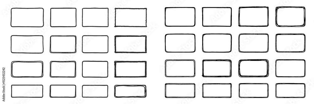 Poster blank rectangles arranged in grid format for planning or artistic purposes in a minimal design style