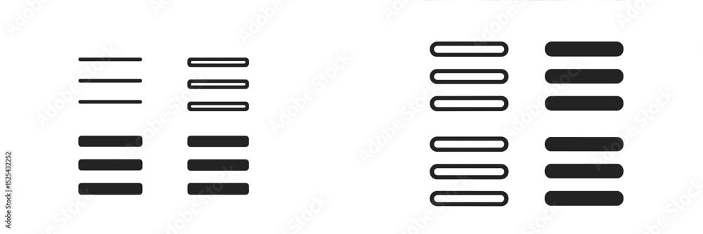 Poster comparison of horizontal and vertical bar designs in minimalistic style showcasing contrast in shape