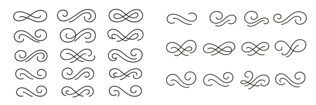 Elegant decorative swirls and flourishes for creative design projects