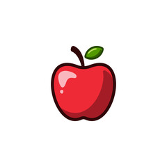 A Vibrant Red Apple Illustration Perfect for Projects Needing a Fresh, Clean Design