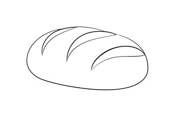 Simple line drawing of a loaf of bread bakery food