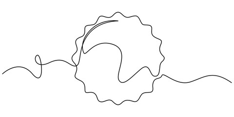 Beer bottle cap continuous one line drawing, View of bottle cap, Bottle of water. Continuous drawing of a bottle. One line vector illustration, View of bottle cap.