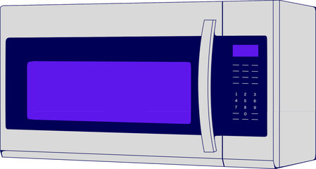 Fototapeta premium Microwave oven on white background. Vector of microwave oven. Household Kitchen and Domestic Appliances. Home Innovation. Vector 3D
