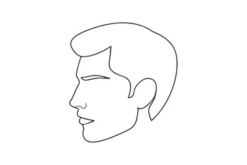 Simple line drawing of a man's profile, clean minimalist design