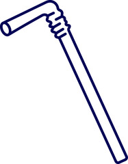 Vector illustration of a straw. Plastic Drinking Straws. Bent plastic straw vector isolated illustration