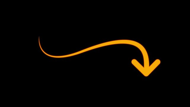 Animation arrows line pointer highlight, sign arrow line With alpha channel.