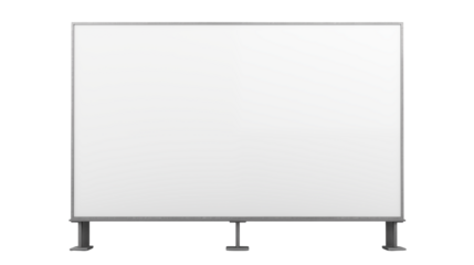 Blank Whiteboard Display Stand for Presentations and Advertising isolated on transparent background	