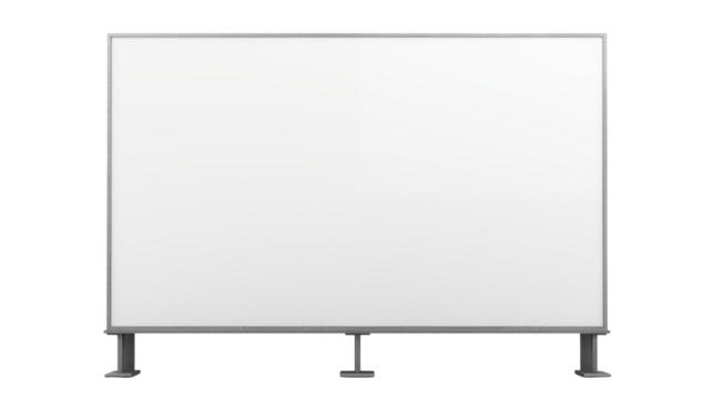 Blank Whiteboard Display Stand for Presentations and Advertising isolated on transparent background	