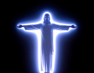 Obraz premium Jesus figure, illuminated, halo effect