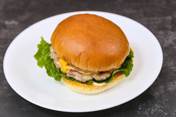 Homemade hamburgers on a plate