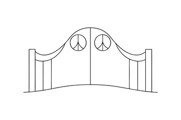 Elegant line drawing of a peace gate design