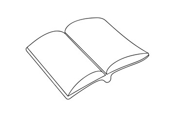 Open book line drawing simple illustration education knowledge