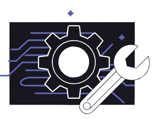 Search engine optimization concept vector with a magnifying glass icon to find internet business web solutions