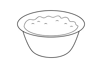 Simple line drawing of a bowl of creamy food