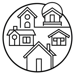 Vector set of house icons for real estate and residential building design