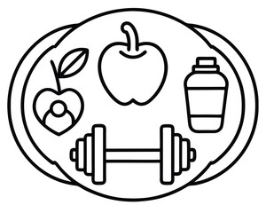 This vibrant illustration captures a fresh red apple with a stethoscope, symbolising healthy food and a natural approach to well-being