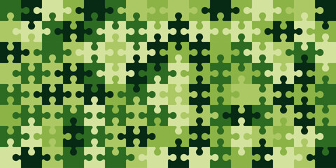 Puzzle background horizontal vector group of puzzle pieces