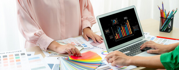 Business data dashboard provide business intelligence analytic for marketing strategy planning...
