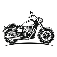 Fototapeta premium Classic motorcycle design black and white illustration