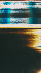Display texture. Screen distortion. Green orange black color analog noise vibration waves lines...