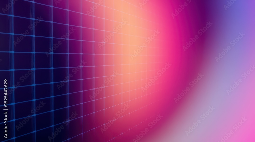 Poster abstract grid with colorful gradient