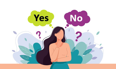 Decision Making: Choosing Between Yes or No. This visual represents the concept of making a choice, facing a dilemma, or problem-solving.