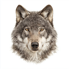 Obraz premium Majestic Wolf Portrait - Powerful Gaze , isolated on white background png
