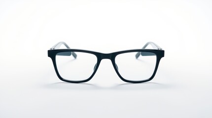 Black Eyeglasses on White