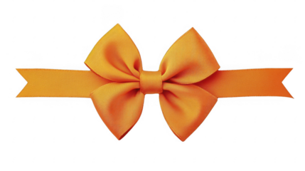 Golden ribbon bow with tails on a transparent background, PNG image, PNG file