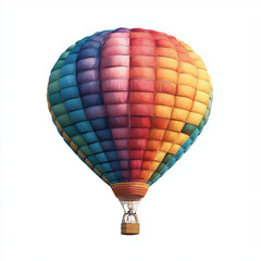 Fototapeta premium Vibrant Hot Air Balloon Soaring High , isolated on white background png