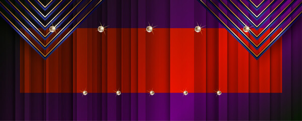 New Holiday Christmas gold design purple plum magenta background abstract shiny color with golden elements and glitter