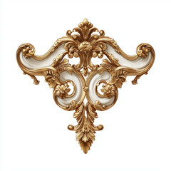 Ornate Gold Architectural Detail , isolated on white background png